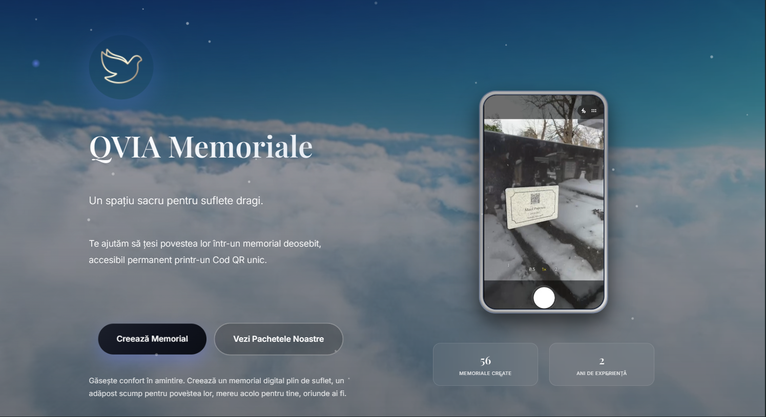 QVIA Memoriale homepage preview